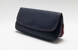 Trousse pipe-tabac cuir bleu
